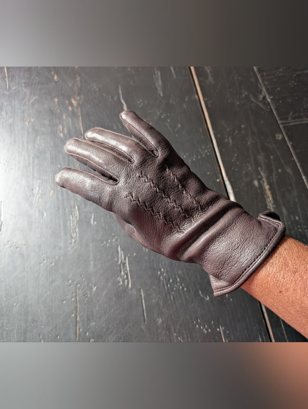 Vintage 80s 90s Genuine Deerskin Leather Brown Gloves Women's Small Quiet Luxury